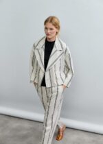 DOUBLE PINSTRIPE HIGH-WAIST WIDE-LEG PANTS