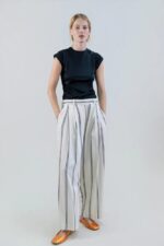 DOUBLE PINSTRIPE HIGH-WAIST WIDE-LEG PANTS - Imagen 2