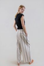 DOUBLE PINSTRIPE HIGH-WAIST WIDE-LEG PANTS - Imagen 3