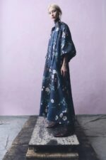 VESTIDO LARGO FLUIDO MANGA GLOBO ”ALMOND BLOSSOM”
