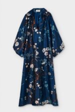 VESTIDO LARGO FLUIDO MANGA GLOBO ”ALMOND BLOSSOM” - Imagen 2